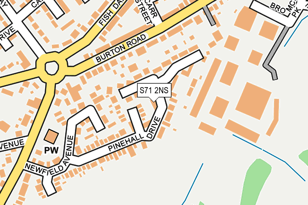 S71 2NS map - OS OpenMap – Local (Ordnance Survey)