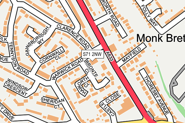 S71 2NW map - OS OpenMap – Local (Ordnance Survey)