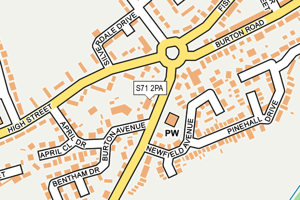 S71 2PA map - OS OpenMap – Local (Ordnance Survey)