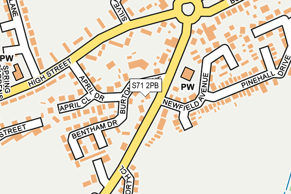 S71 2PB map - OS OpenMap – Local (Ordnance Survey)