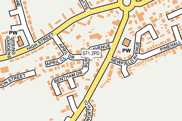 S71 2PD map - OS OpenMap – Local (Ordnance Survey)