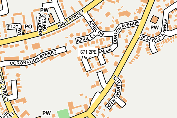 S71 2PE map - OS OpenMap – Local (Ordnance Survey)
