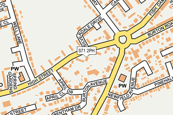 S71 2PH map - OS OpenMap – Local (Ordnance Survey)