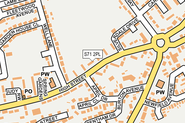 S71 2PL map - OS OpenMap – Local (Ordnance Survey)