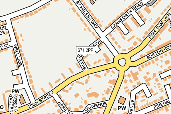 S71 2PP map - OS OpenMap – Local (Ordnance Survey)