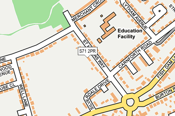 S71 2PR map - OS OpenMap – Local (Ordnance Survey)