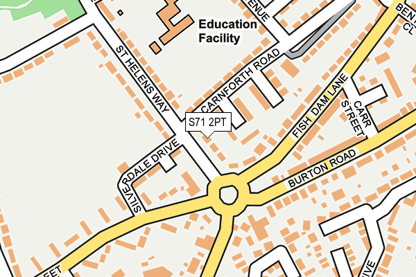 S71 2PT map - OS OpenMap – Local (Ordnance Survey)