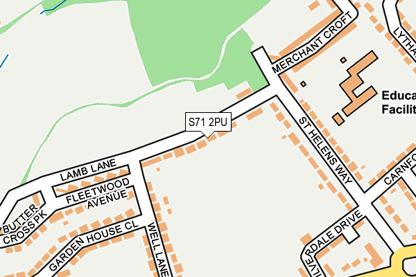 S71 2PU map - OS OpenMap – Local (Ordnance Survey)
