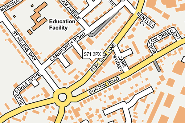 S71 2PX map - OS OpenMap – Local (Ordnance Survey)