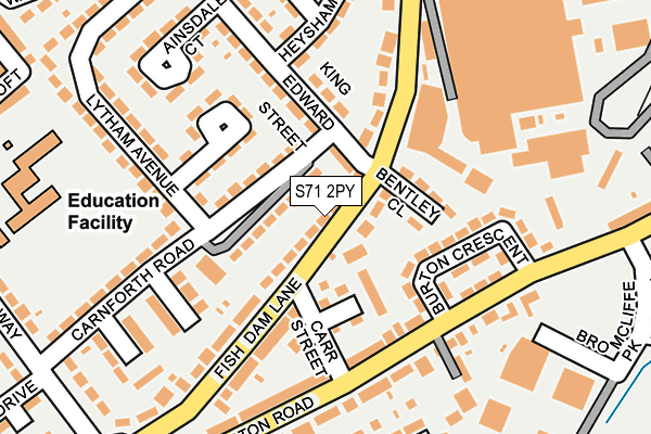 S71 2PY map - OS OpenMap – Local (Ordnance Survey)