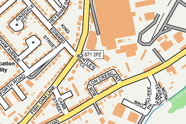 S71 2PZ map - OS OpenMap – Local (Ordnance Survey)