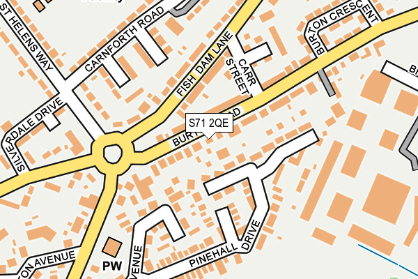 S71 2QE map - OS OpenMap – Local (Ordnance Survey)
