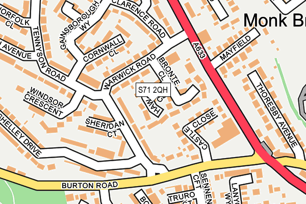 S71 2QH map - OS OpenMap – Local (Ordnance Survey)