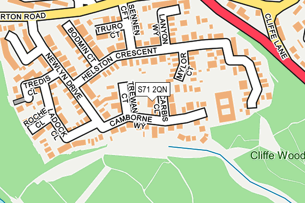 S71 2QN map - OS OpenMap – Local (Ordnance Survey)