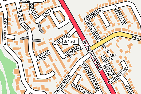 S71 2QT map - OS OpenMap – Local (Ordnance Survey)