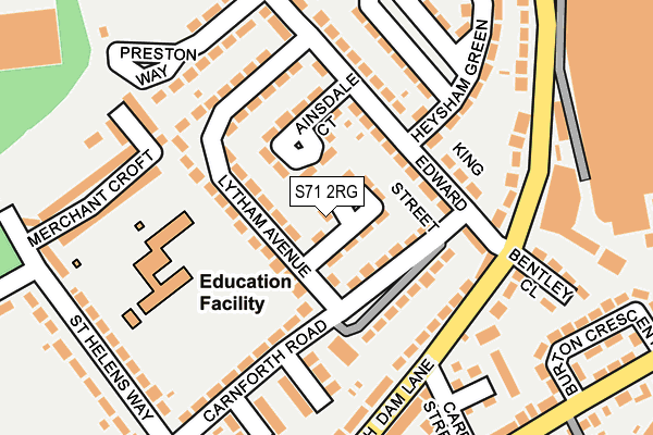 S71 2RG map - OS OpenMap – Local (Ordnance Survey)