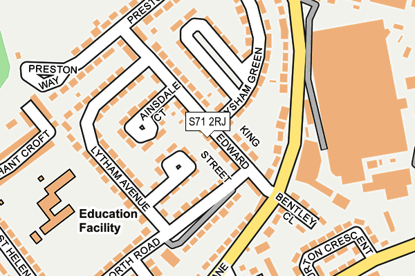 S71 2RJ map - OS OpenMap – Local (Ordnance Survey)