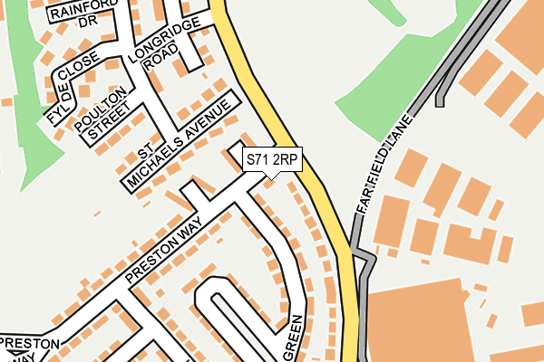 S71 2RP map - OS OpenMap – Local (Ordnance Survey)