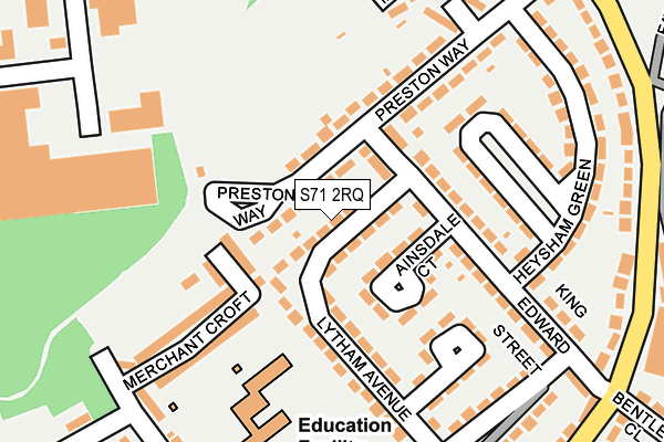 S71 2RQ map - OS OpenMap – Local (Ordnance Survey)