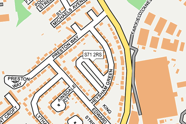 S71 2RS map - OS OpenMap – Local (Ordnance Survey)