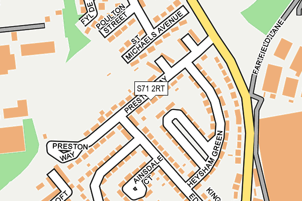 S71 2RT map - OS OpenMap – Local (Ordnance Survey)