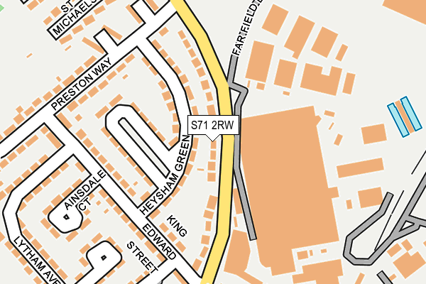 S71 2RW map - OS OpenMap – Local (Ordnance Survey)