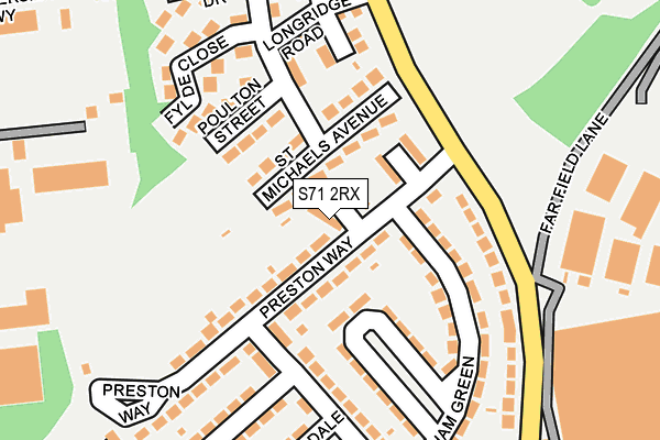 S71 2RX map - OS OpenMap – Local (Ordnance Survey)