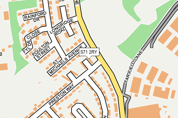 S71 2RY map - OS OpenMap – Local (Ordnance Survey)