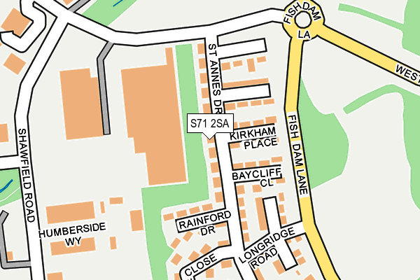 S71 2SA map - OS OpenMap – Local (Ordnance Survey)