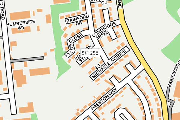 S71 2SE map - OS OpenMap – Local (Ordnance Survey)