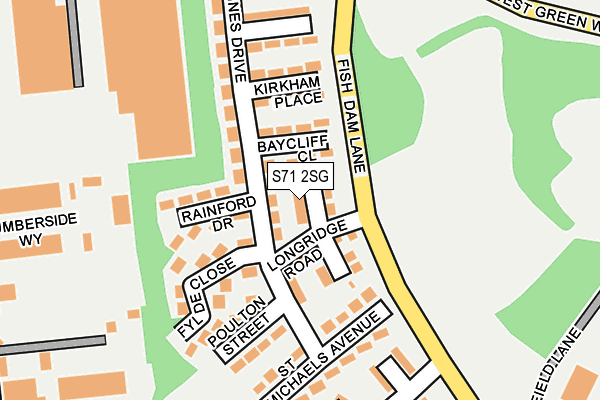 S71 2SG map - OS OpenMap – Local (Ordnance Survey)