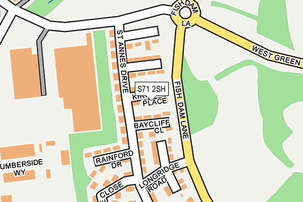 S71 2SH map - OS OpenMap – Local (Ordnance Survey)