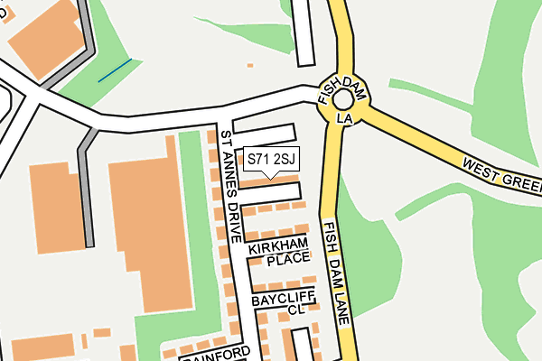 S71 2SJ map - OS OpenMap – Local (Ordnance Survey)