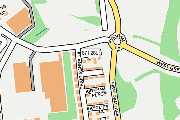 S71 2SL map - OS OpenMap – Local (Ordnance Survey)