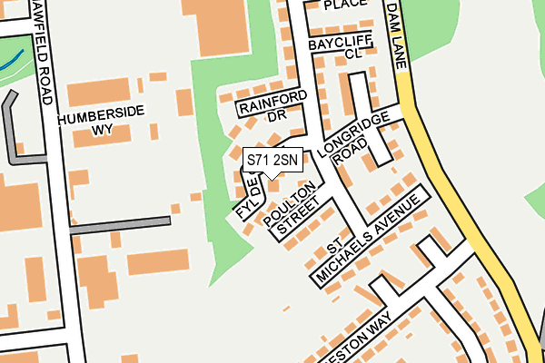 S71 2SN map - OS OpenMap – Local (Ordnance Survey)