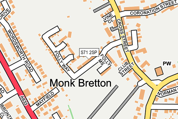 S71 2SP map - OS OpenMap – Local (Ordnance Survey)