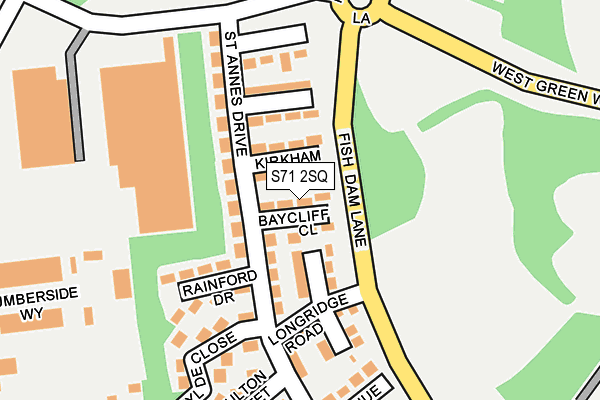 S71 2SQ map - OS OpenMap – Local (Ordnance Survey)