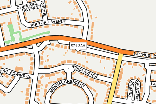 S71 3AH map - OS OpenMap – Local (Ordnance Survey)