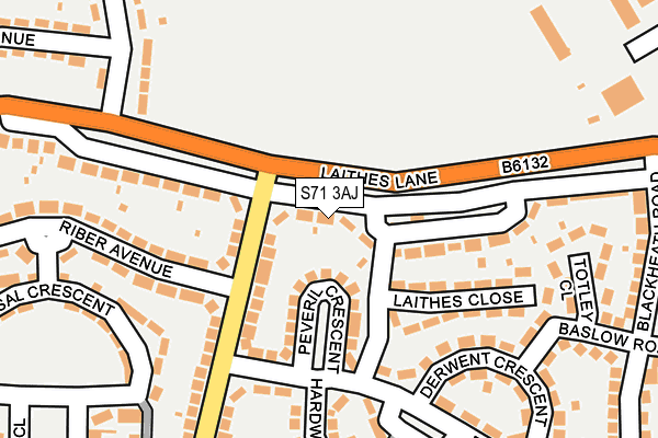 S71 3AJ map - OS OpenMap – Local (Ordnance Survey)