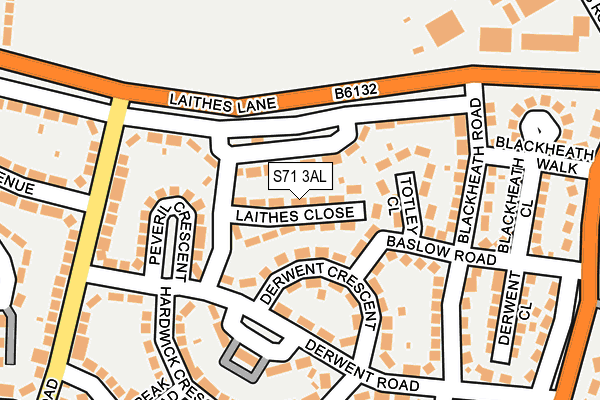 S71 3AL map - OS OpenMap – Local (Ordnance Survey)