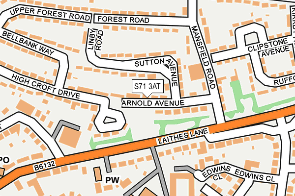S71 3AT map - OS OpenMap – Local (Ordnance Survey)
