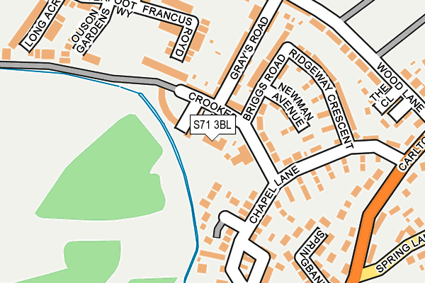 S71 3BL map - OS OpenMap – Local (Ordnance Survey)