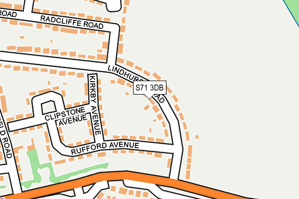 S71 3DB map - OS OpenMap – Local (Ordnance Survey)