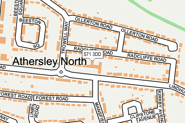 S71 3DD map - OS OpenMap – Local (Ordnance Survey)