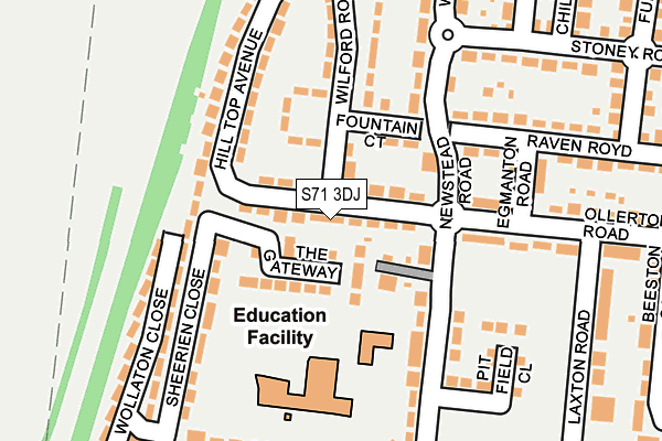 S71 3DJ map - OS OpenMap – Local (Ordnance Survey)