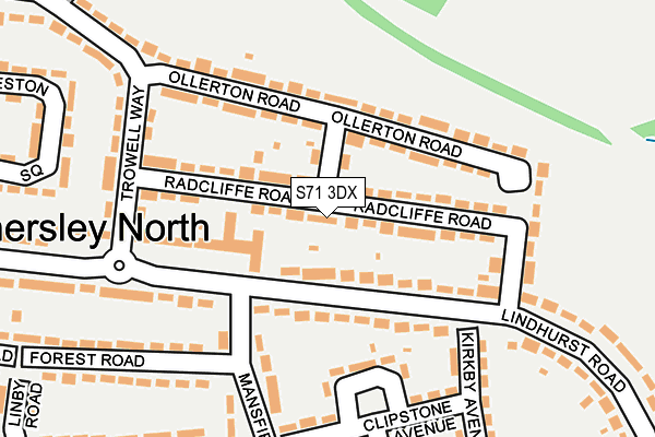 S71 3DX map - OS OpenMap – Local (Ordnance Survey)