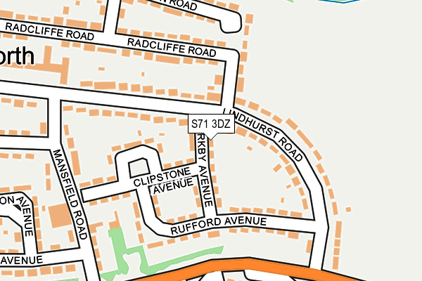 S71 3DZ map - OS OpenMap – Local (Ordnance Survey)