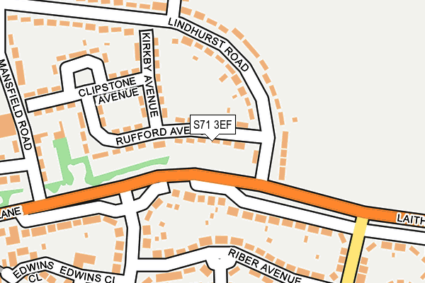 S71 3EF map - OS OpenMap – Local (Ordnance Survey)