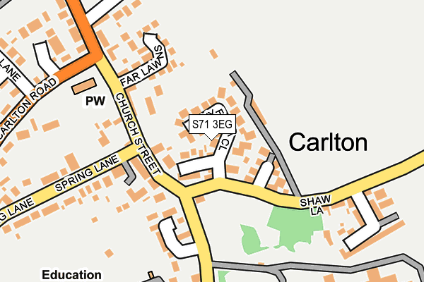 S71 3EG map - OS OpenMap – Local (Ordnance Survey)