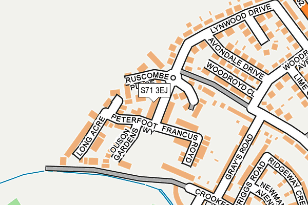 S71 3EJ map - OS OpenMap – Local (Ordnance Survey)
